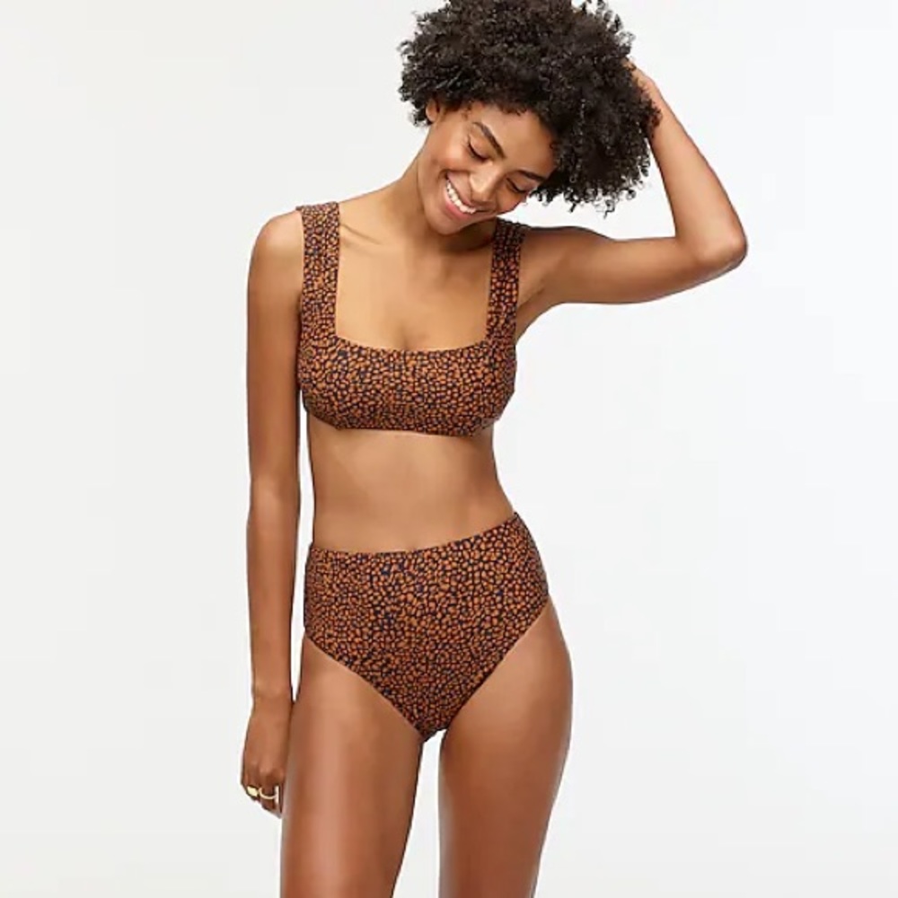 NWT J. Crew Spot On Square Neck Bikini Top